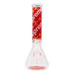 Red LV 9mm Thick Glass Bong 14 Inches