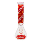 Red LV 9mm Thick Glass Bong 14 Inches