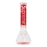 White Supre 9mm Thick Glass Bong 14 Inches