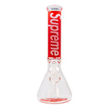 White Supre 9mm Thick Glass Bong 14 Inches