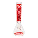 White Supre 9mm Thick Glass Bong 14 Inches