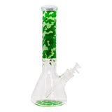 Green Camo 9mm Thick Glass Bong 14 Inches