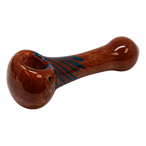 Brown Color Insideout Frit Glass Pipe 4.5 Inches