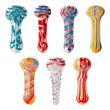 Assorted Lines Design Insideout Glass Pipe 3.5 Inches