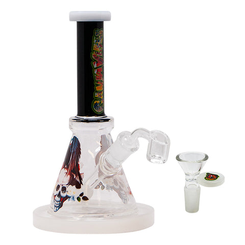 Skull Raven Tropical Series 8 Inches Ganjavibes Dab Rig and Bong
