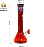 Maple Glass Amber Color Beaker Bong 14 Inches