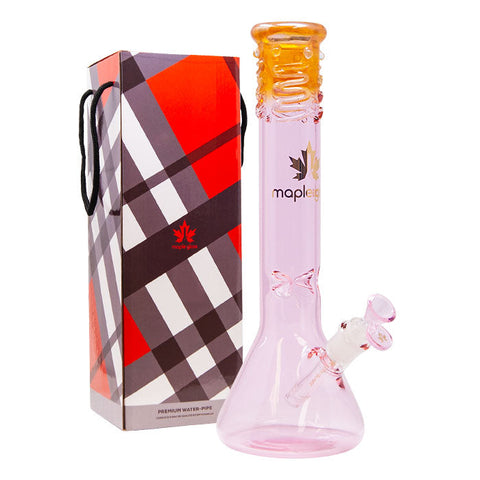 Maple Glass Pink Color Beaker Bong 14 Inches