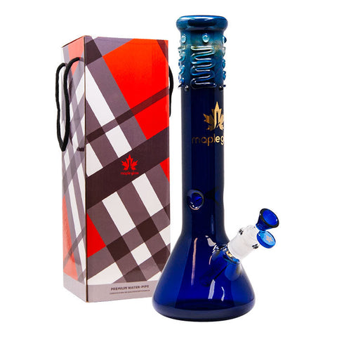 Maple Glass Blue Color Beaker Bong 14 Inches