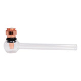 Clear Glass Pipe with Metal Bowl 5 Inches