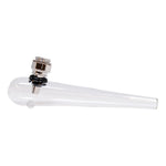 Clear Glass Pipe 5 Inches With Metal Bowl