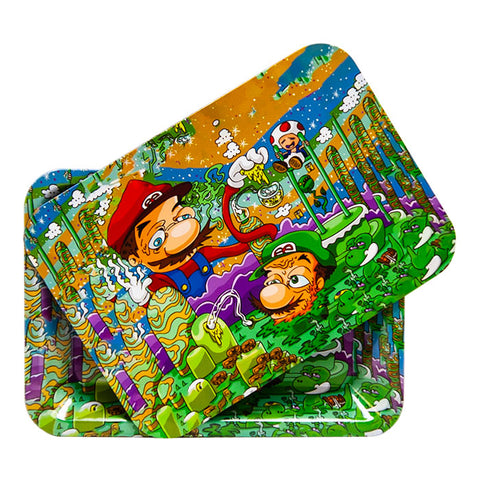 Mario Brothers Small Rolling Tray With Lid