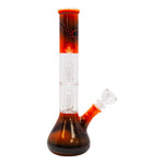 Orange Double Percolated 12 Inches Water Pipe