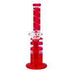 Red Mini Straight Tube Honeycomb Bong 10 Inches