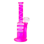 Pink Mini Straight Tube Honeycomb Bong 10 Inches
