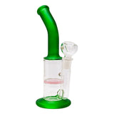 Green Mini Bent Neck Honeycomb Perc Bong 12 Inches
