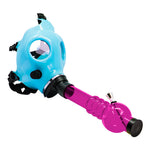 Sky Blue Glow In Dark Gas Mask Bong