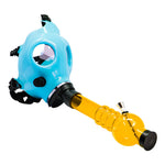Sky Blue Glow In Dark Gas Mask Bong