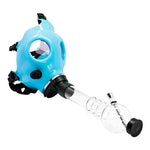 Sky Blue Glow In Dark Gas Mask Bong