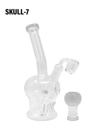 White Colored Skull Bong 7 Inches with Banger