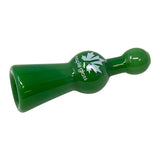 Maple Glass Jade Green Cobalt Glass Chillum Pipe 4 Inches