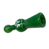 Maple Glass Jade Green Cobalt Glass Chillum Pipe 4 Inches