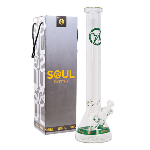 Teal Green Karma Series 9mm Thick Beaker 18 Inches Bong By Soul Glass