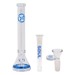 Blue Karma Series 9mm Thick Beaker 18 Inches Bong By Soul Glass
