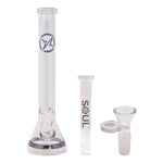 Purple Karma Series 9mm Thick Beaker 18 Inches Bong By Soul Glass