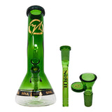 Green Specter Series 12 Inches Bent Neck Beaker Bong by Soul Glass
