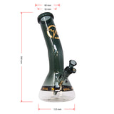 Gray Specter Series 12 Inches Bent Neck Beaker Bong by Soul Glass