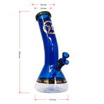 Blue Specter Series 12 Inches Bent Neck Beaker Bong by Soul Glass