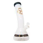 White Specter Series 12 Inches Bent Neck Beaker Bong by Soul Glass