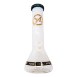 White Specter Series 12 Inches Bent Neck Beaker Bong by Soul Glass