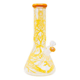 Jade Yellow Darkweb Series Spider Glass Beaker Bong 12 Inches