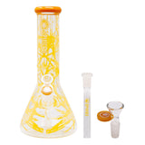Jade Yellow Darkweb Series Spider Glass Beaker Bong 12 Inches
