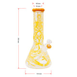Jade Yellow Darkweb Series Spider Glass Beaker Bong 12 Inches
