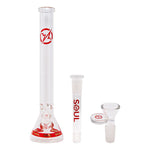 Soul Glass 9mm Thick Red Glass Beaker Bong 24 Inches