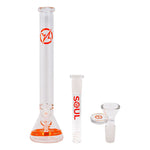 Soul Glass 9mm Thick Orange Glass Beaker Bong 24 Inches