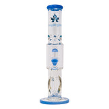 Jade Blue Maple Glass Tire Perc Bong 14 Inches
