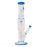 Jade Blue Maple Glass Tire Perc Bong 14 Inches