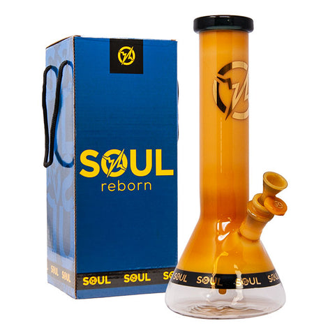 Jade Yellow Reborn Series 12 Inches Beaker Bong By Soul Glass