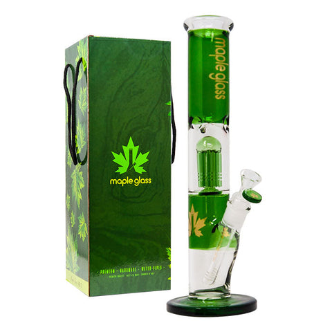Green Maple Glass Tree Percolator Bong 13 Inches