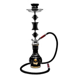 Flower Printed Black Glass Base Hookah 22 Inches