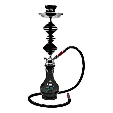 Black Glass Base Hookah 22 Inches