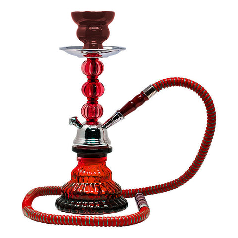 Red Pyramid Glass Hookah 12 Inches