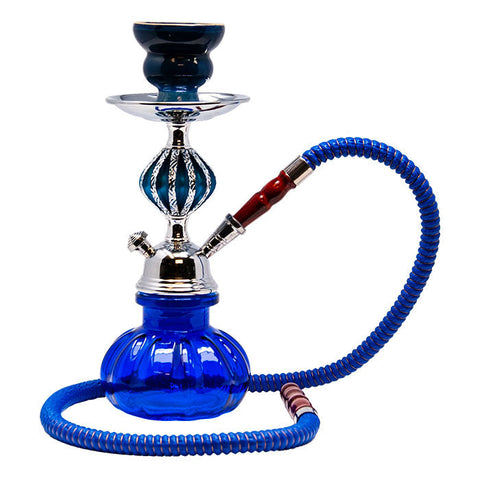 Blue Pumpkin Glass Hookah 11 Inches
