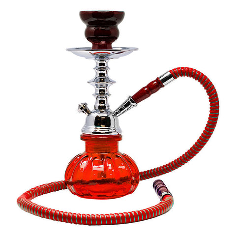Red Pumpkin Glass Hookah 11 Inches