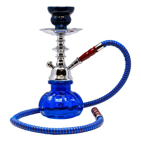 Blue Pumpkin Glass Hookah 11 Inches