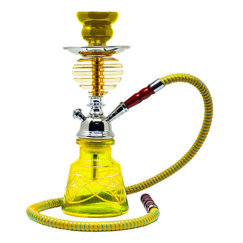 Yellow Frustum Glass Hookah 12 Inches