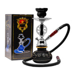 Black Wheel Design Glass Hookah 11 Inches
